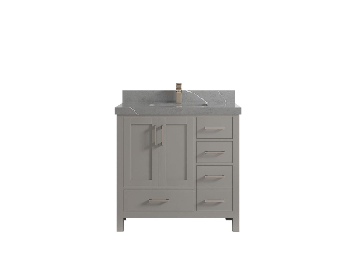 Malibu 36 in. W x 22 in. D Bathroom Vanity Center Sink - Willow Bath and Vanity