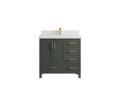 Malibu 36 in. W x 22 in. D Bathroom Vanity Center Sink - Willow Bath and Vanity