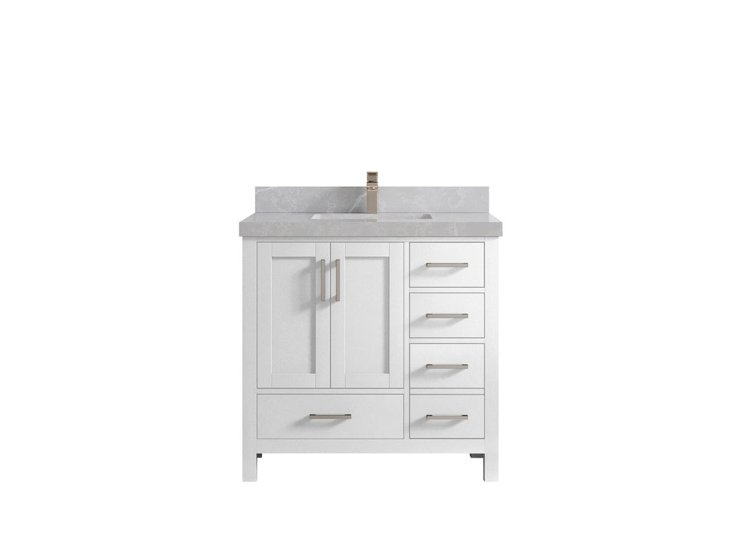 Malibu 36 in. W x 22 in. D Bathroom Vanity Center Sink - Willow Bath and Vanity