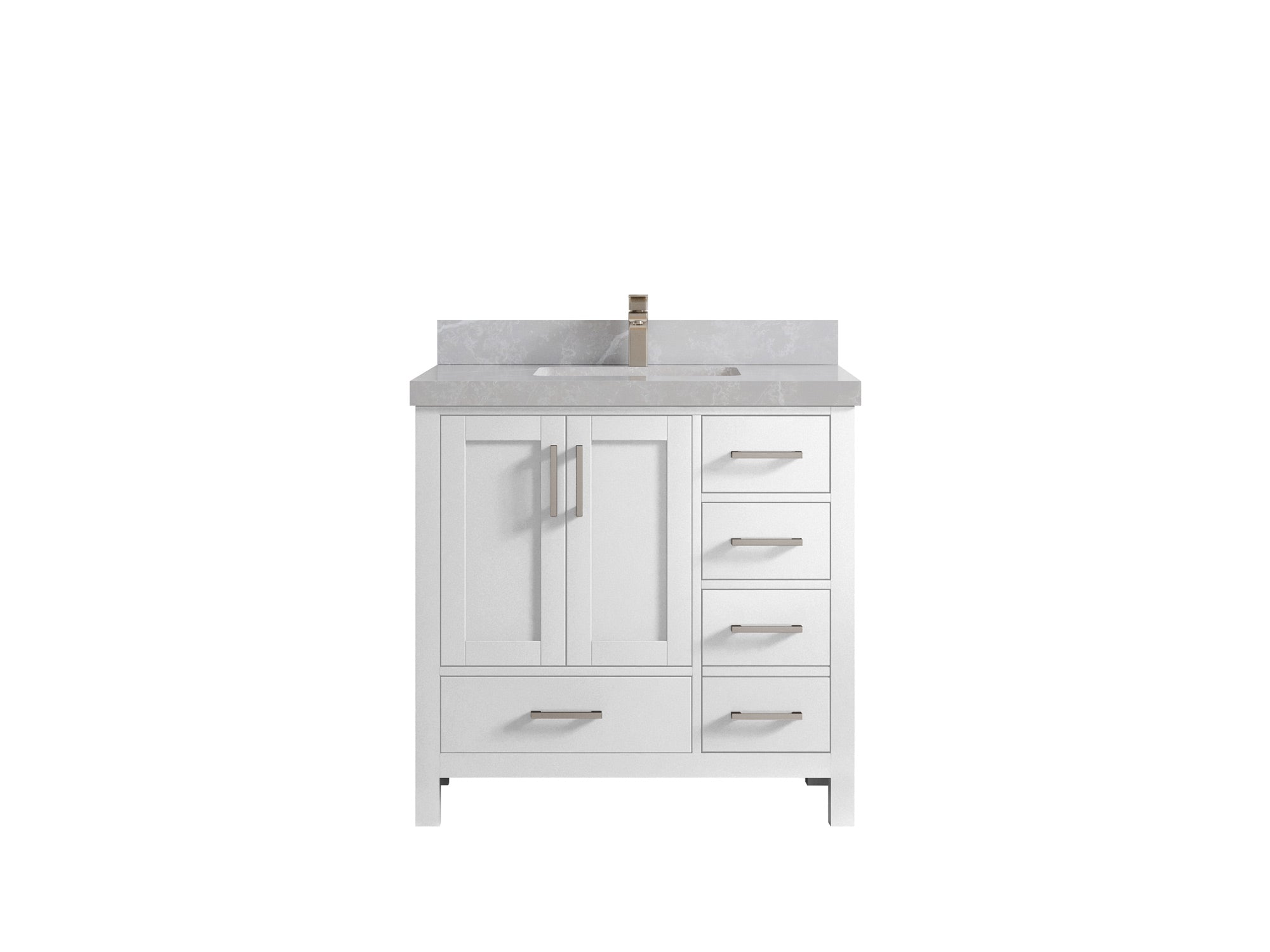 Malibu 36 in. W x 22 in. D Bathroom Vanity Center Sink - Willow Bath and Vanity