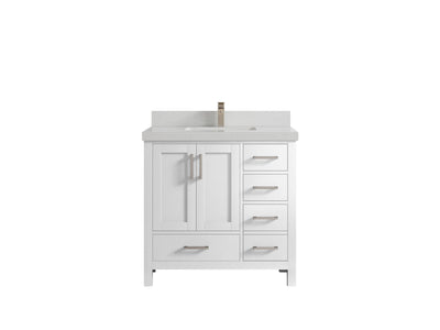 Malibu 36 in. W x 22 in. D Bathroom Vanity Center Sink - Willow Bath and Vanity
