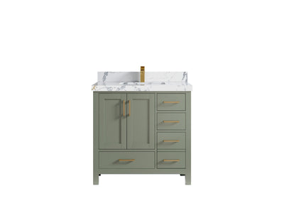 Malibu 36 in. W x 22 in. D Bathroom Vanity Center Sink - Willow Bath and Vanity