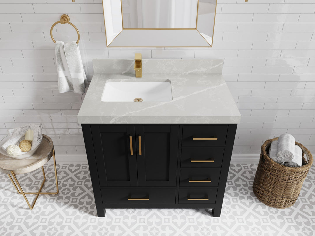 Malibu 36 in. W x 22 in. D Bathroom Vanity Center Sink - Willow Bath and Vanity