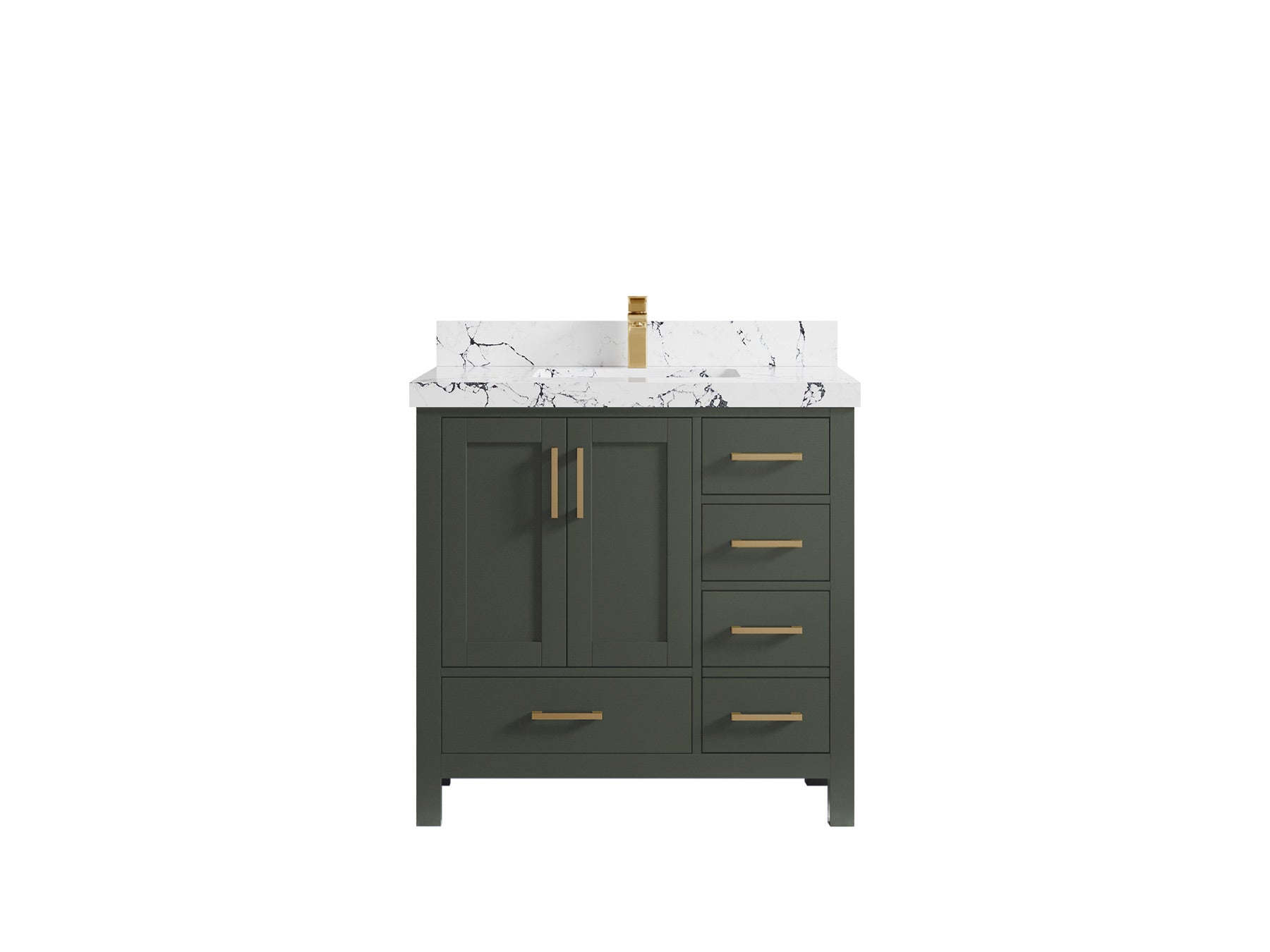Malibu 36 in. W x 22 in. D Bathroom Vanity Center Sink - Willow Bath and Vanity