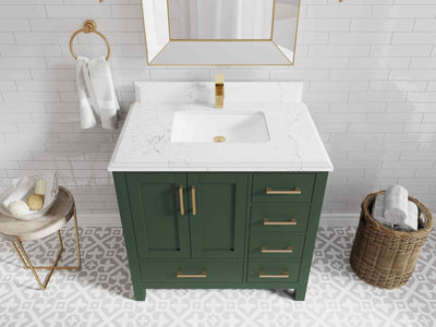 Malibu 36 in. W x 22 in. D Bathroom Vanity Center Sink - Willow Bath and Vanity