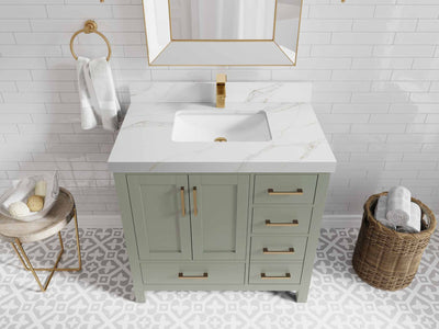 Malibu 36 in. W x 22 in. D Bathroom Vanity Center Sink - Willow Bath and Vanity