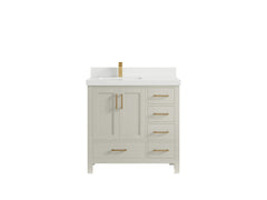 Malibu 36 in. W x 22 in. D Left Offset Sink Bathroom Vanity - photo 43