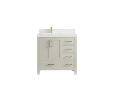 Malibu 36 in. W x 22 in. D Left Offset Sink Bathroom Vanity - Willow Bath and Vanity