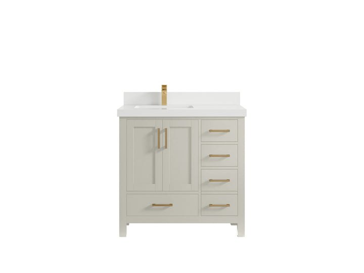 Malibu 36 in. W x 22 in. D Left Offset Sink Bathroom Vanity - photo 43