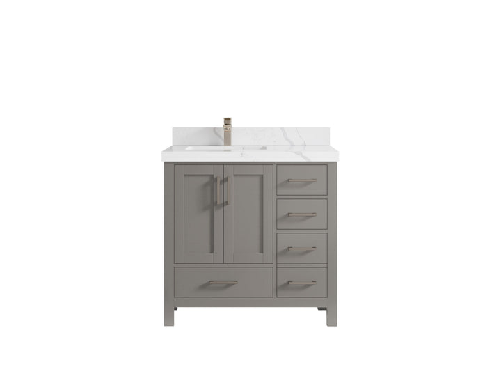 Malibu 36 in. W x 22 in. D Left Offset Sink Bathroom Vanity - photo 17