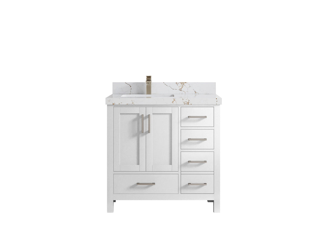 Malibu 36 in. W x 22 in. D Left Offset Sink Bathroom Vanity - Willow Bath and Vanity