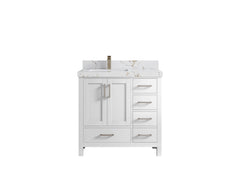 Malibu 36 in. W x 22 in. D Left Offset Sink Bathroom Vanity - photo 37