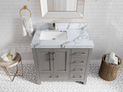 Malibu 36 in. W x 22 in. D Left Offset Sink Bathroom Vanity - photo 20