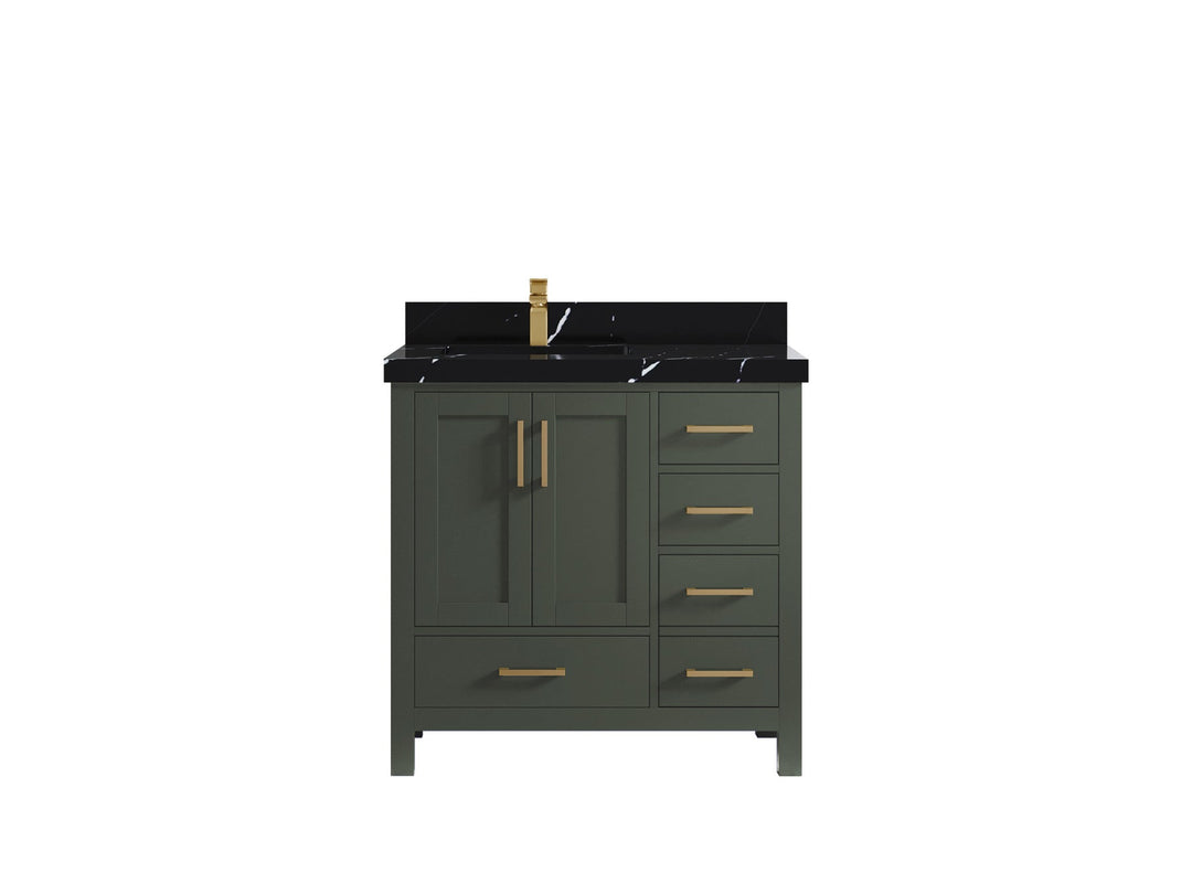 Malibu 36 in. W x 22 in. D Left Offset Sink Bathroom Vanity - Willow Bath and Vanity