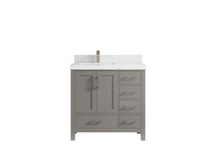 Malibu 36 in. W x 22 in. D Left Offset Sink Bathroom Vanity - photo 19
