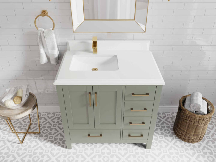 Malibu 36 in. W x 22 in. D Left Offset Sink Bathroom Vanity - photo 29