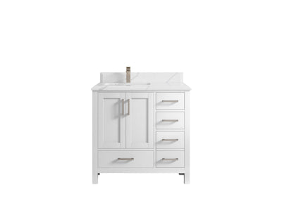 Malibu 36 in. W x 22 in. D Left Offset Sink Bathroom Vanity - Willow Bath and Vanity