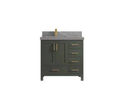 Malibu 36 in. W x 22 in. D Left Offset Sink Bathroom Vanity - Willow Bath and Vanity