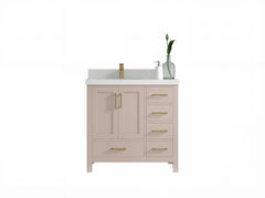 Malibu 36 in. W x 22 in. D Left Offset Sink Bathroom Vanity - photo 1