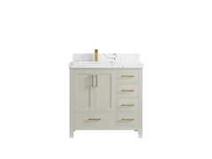 Malibu 36 in. W x 22 in. D Left Offset Sink Bathroom Vanity - photo 39