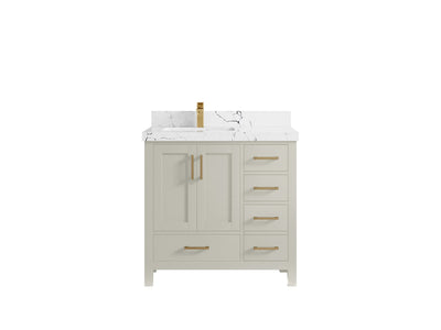 Malibu 36 in. W x 22 in. D Left Offset Sink Bathroom Vanity - Willow Bath and Vanity