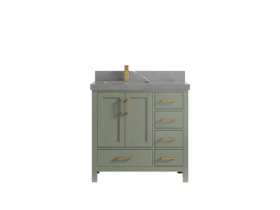 Malibu 36 in. W x 22 in. D Left Offset Sink Bathroom Vanity - Willow Bath and Vanity