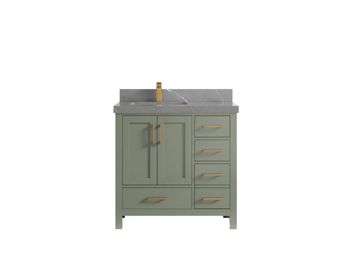 Malibu 36 in. W x 22 in. D Left Offset Sink Bathroom Vanity - photo 36