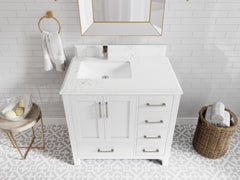 Malibu 36 in. W x 22 in. D Left Offset Sink Bathroom Vanity - photo 26
