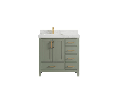 Malibu 36 in. W x 22 in. D Left Offset Sink Bathroom Vanity - Willow Bath and Vanity