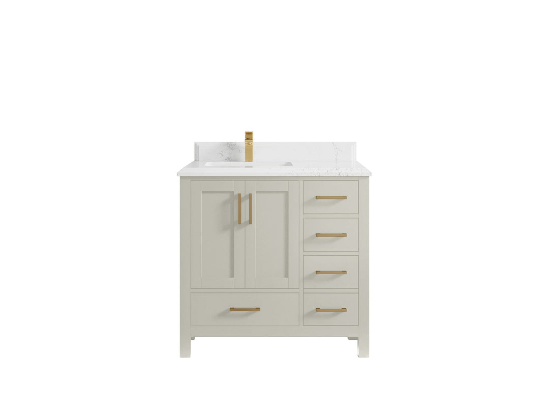 Malibu 36 in. W x 22 in. D Left Offset Sink Bathroom Vanity - Willow Bath and Vanity