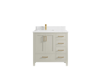 Malibu 36 in. W x 22 in. D Left Offset Sink Bathroom Vanity - Willow Bath and Vanity