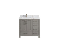 Malibu 36 in. W x 22 in. D Left Offset Sink Bathroom Vanity - photo 39