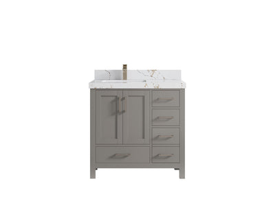 Malibu 36 in. W x 22 in. D Left Offset Sink Bathroom Vanity - Willow Bath and Vanity