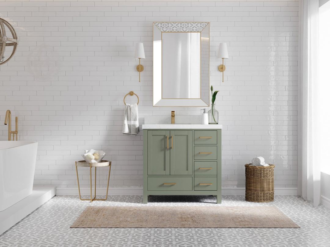 Malibu 36 in. W x 22 in. D Left Offset Sink Bathroom Vanity - Willow Bath and Vanity