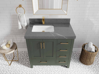 Malibu 36 in. W x 22 in. D Left Offset Sink Bathroom Vanity - Willow Bath and Vanity