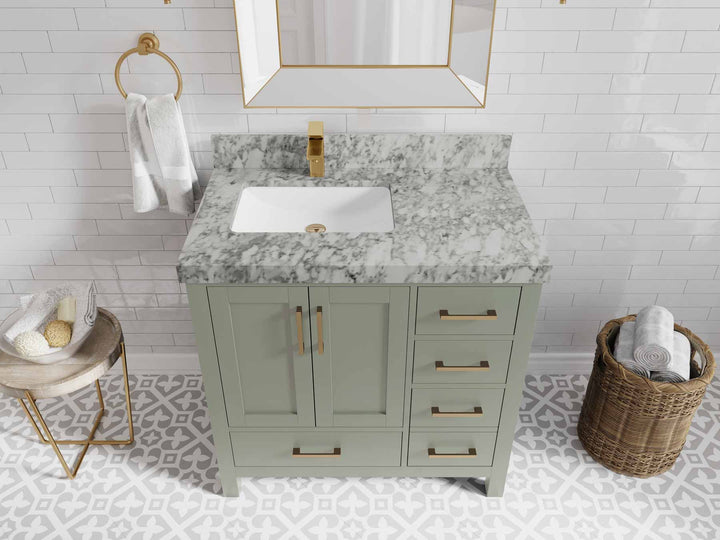 Malibu 36 in. W x 22 in. D Left Offset Sink Bathroom Vanity - photo 7