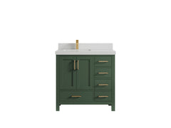 Malibu 36 in. W x 22 in. D Left Offset Sink Bathroom Vanity - photo 13