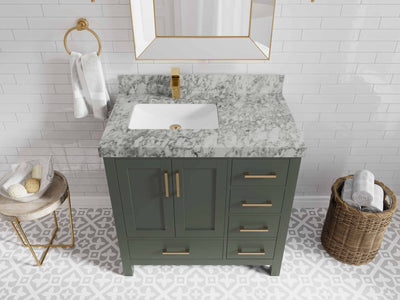 Malibu 36 in. W x 22 in. D Left Offset Sink Bathroom Vanity - Willow Bath and Vanity