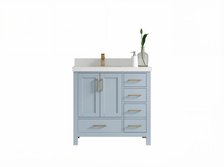 Malibu 36 in. W x 22 in. D Left Offset Sink Bathroom Vanity - photo 1