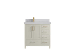 Malibu 36 in. W x 22 in. D Left Offset Sink Bathroom Vanity - photo 1