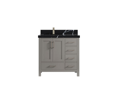 Malibu 36 in. W x 22 in. D Left Offset Sink Bathroom Vanity - Willow Bath and Vanity