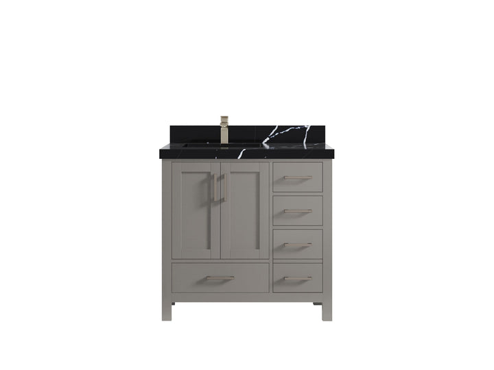 Malibu 36 in. W x 22 in. D Left Offset Sink Bathroom Vanity - photo 9