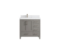 Malibu 36 in. W x 22 in. D Left Offset Sink Bathroom Vanity - photo 31