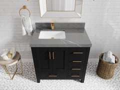 Malibu 36 in. W x 22 in. D Left Offset Sink Bathroom Vanity - photo 34