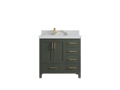Malibu 36 in. W x 22 in. D Left Offset Sink Bathroom Vanity - photo 18