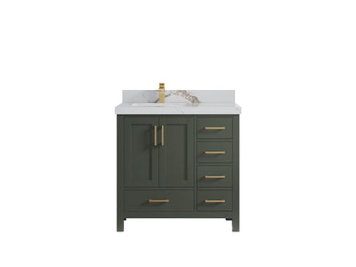 Malibu 36 in. W x 22 in. D Left Offset Sink Bathroom Vanity - Willow Bath and Vanity