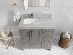 Malibu 36 in. W x 22 in. D Left Offset Sink Bathroom Vanity - photo 32