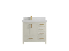 Malibu 36 in. W x 22 in. D Left Offset Sink Bathroom Vanity - photo 13