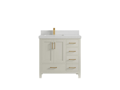 Malibu 36 in. W x 22 in. D Left Offset Sink Bathroom Vanity - Willow Bath and Vanity