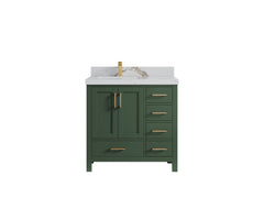 Malibu 36 in. W x 22 in. D Left Offset Sink Bathroom Vanity - photo 15